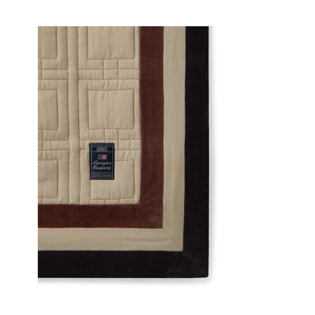 Lexington Graphic Quilted Organic Cotton bedspread 240x260 cm Light beige-brown-dark grey – image 2