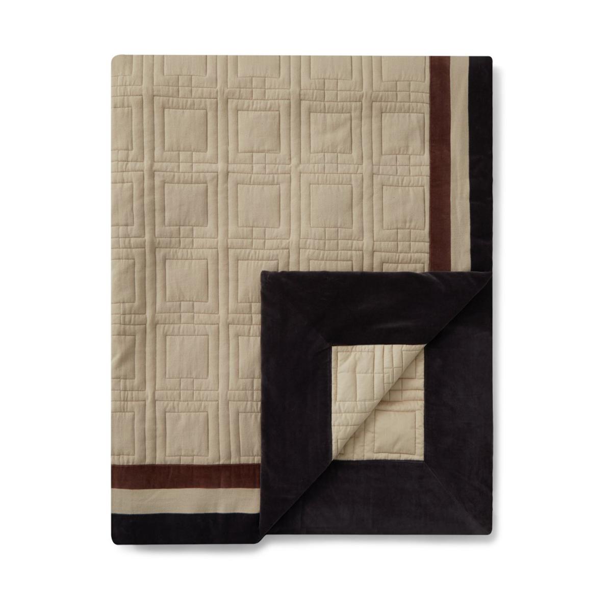 Lexington Graphic Quilted Organic Cotton bedspread 240x260 cm Light beige-brown-dark grey – image 3