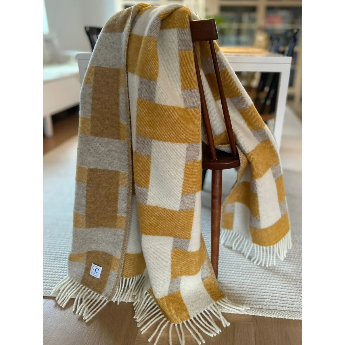 Classic Collection Weave throw 130x180 cm Yellow – image 2