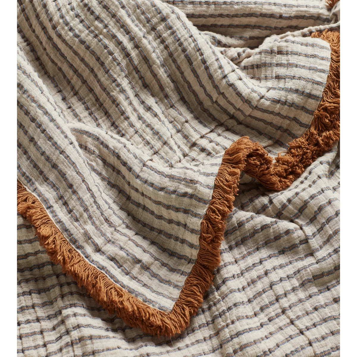 OKA, Avonlea Throw with Fringing - Ochre, Throw – image 4