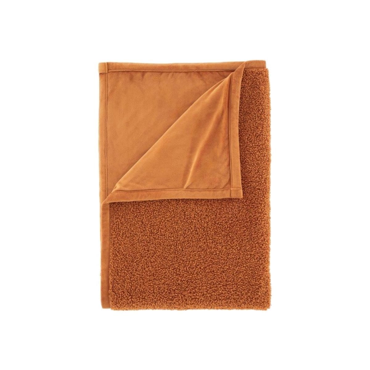 Catherine Lansfield So Soft Velvet Boucle Throw - Caramel In Orange – image 1