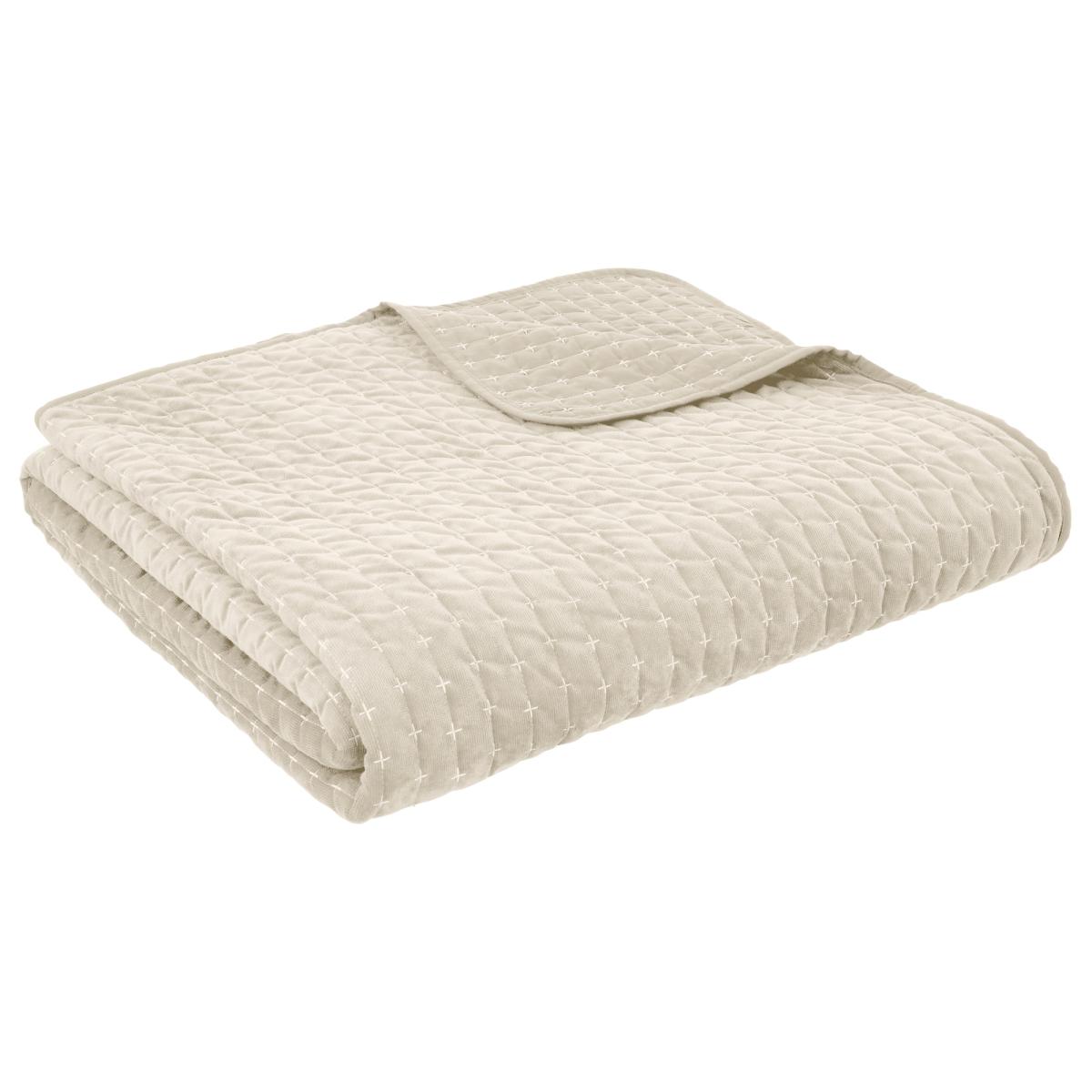 Bianca Attica Velvet Bedspread 240x260cm - Natural – image 2