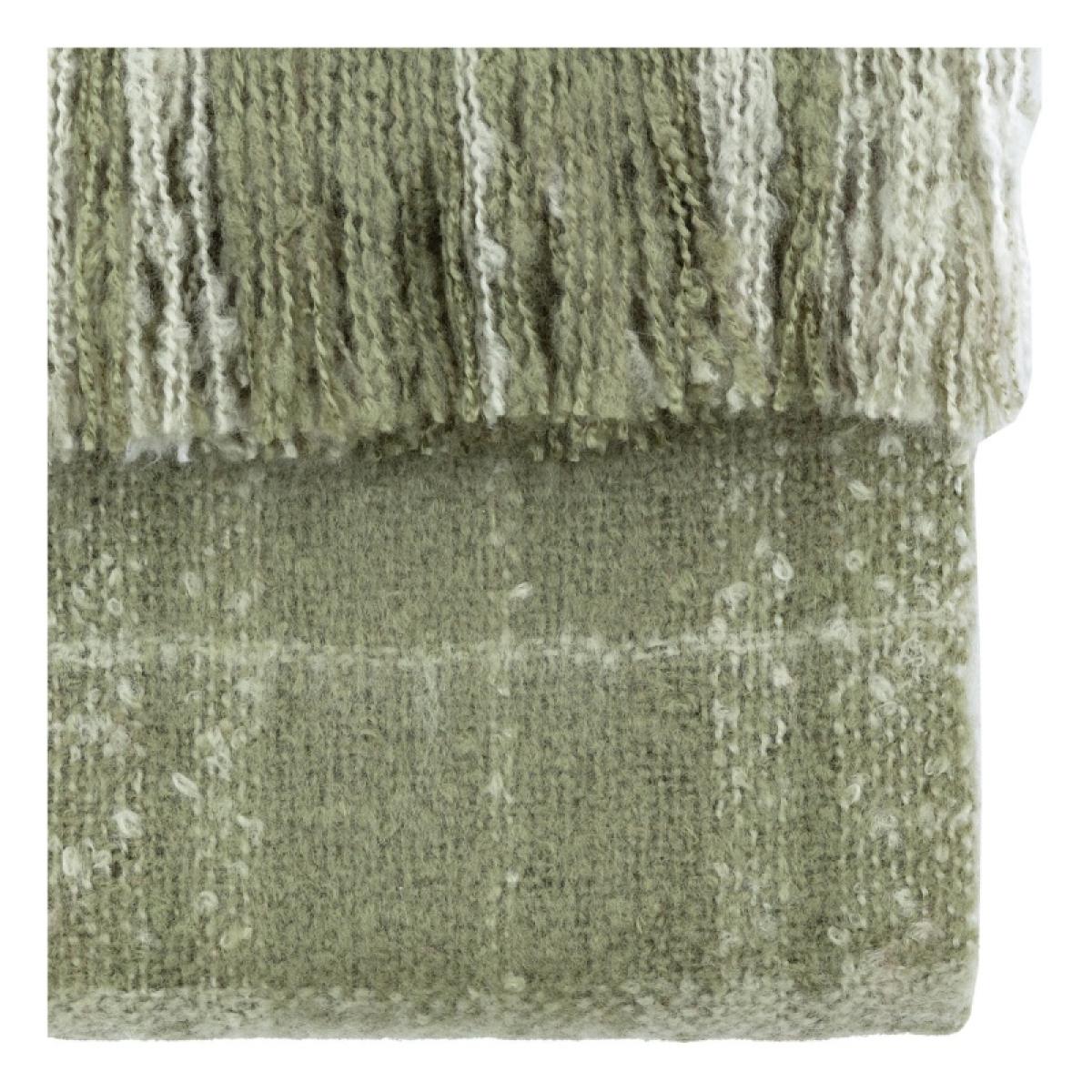 Check Faux Mohair Throw - Olive – image 6