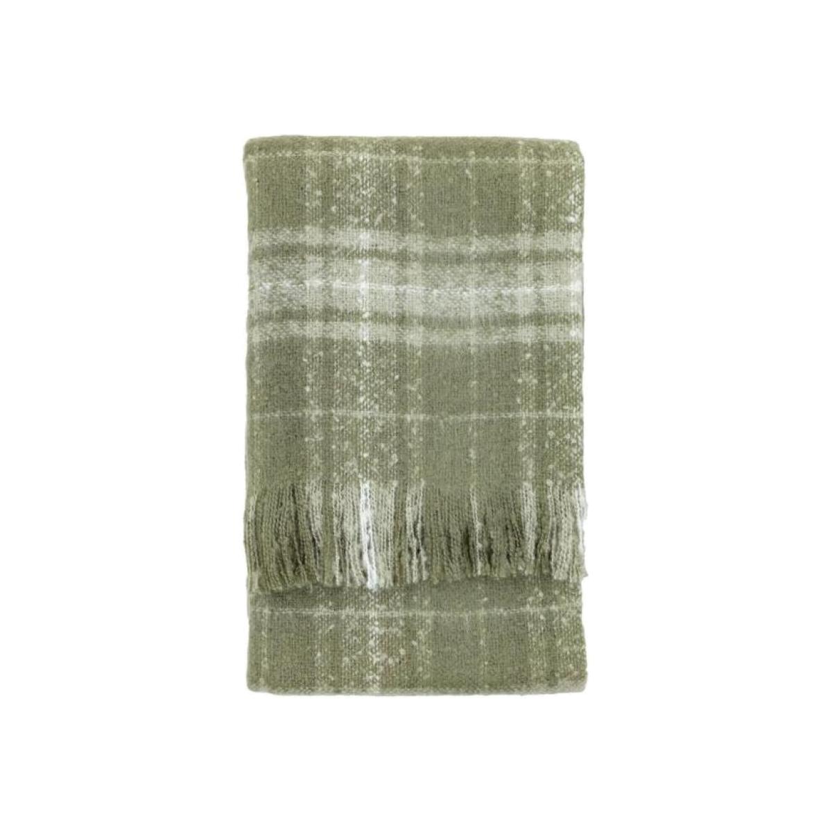 Check Faux Mohair Throw - Olive – image 1