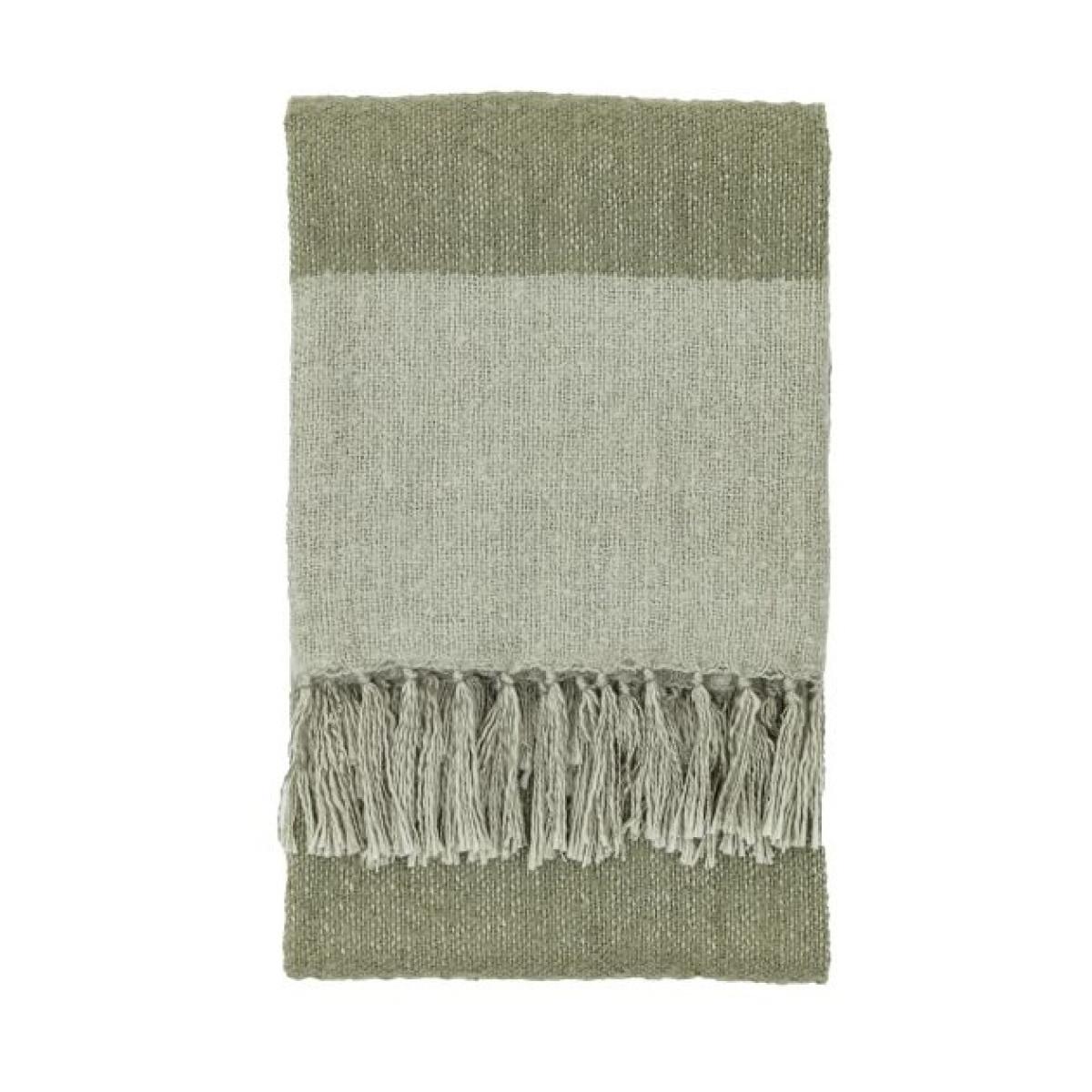 Stripe Faux Mohair Throw 130x180cm - Olive In Green – image 2