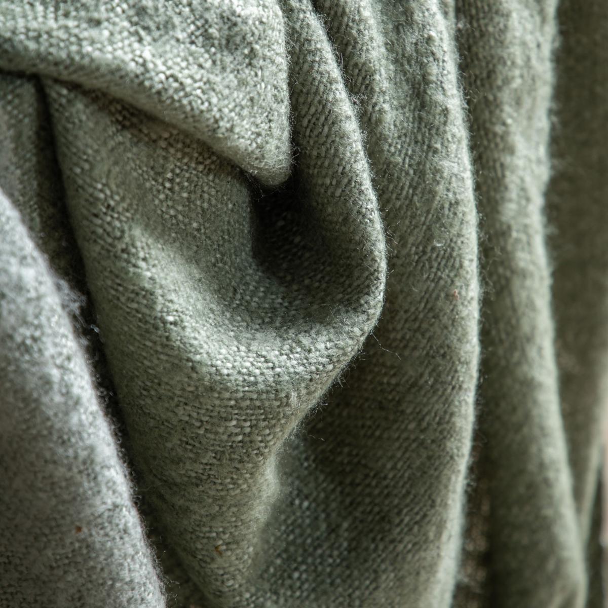 Stripe Faux Mohair Throw 130x180cm - Olive In Green – image 4