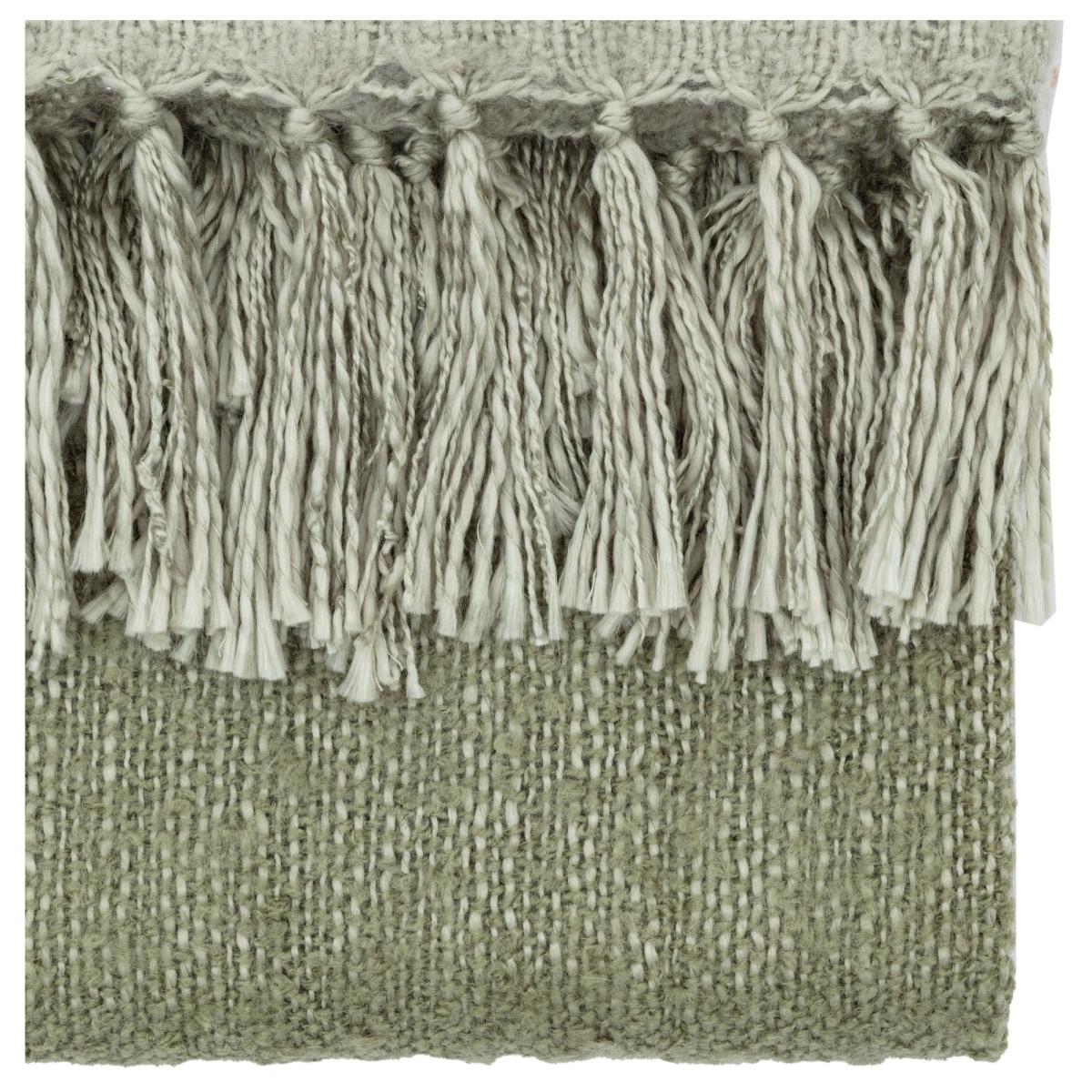 Stripe Faux Mohair Throw 130x180cm - Olive In Green – image 7