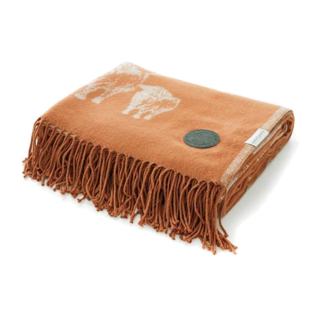 Deyongs Highland Cows Acrylic Throw - Paprika, Jacquard – image 1