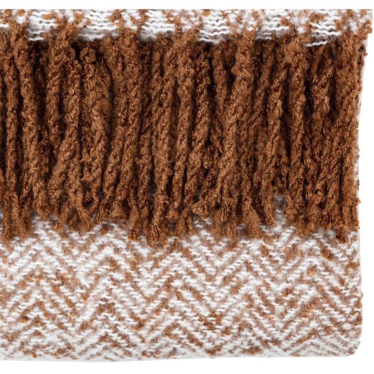 Herringbone Faux Mohair Throw - Tan – image 4