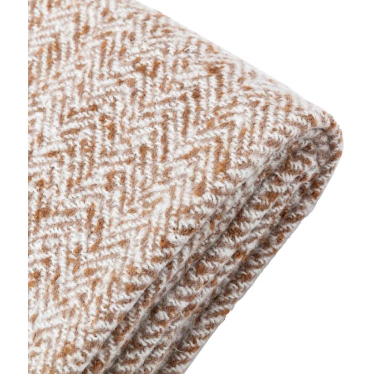 Herringbone Faux Mohair Throw - Tan – image 8