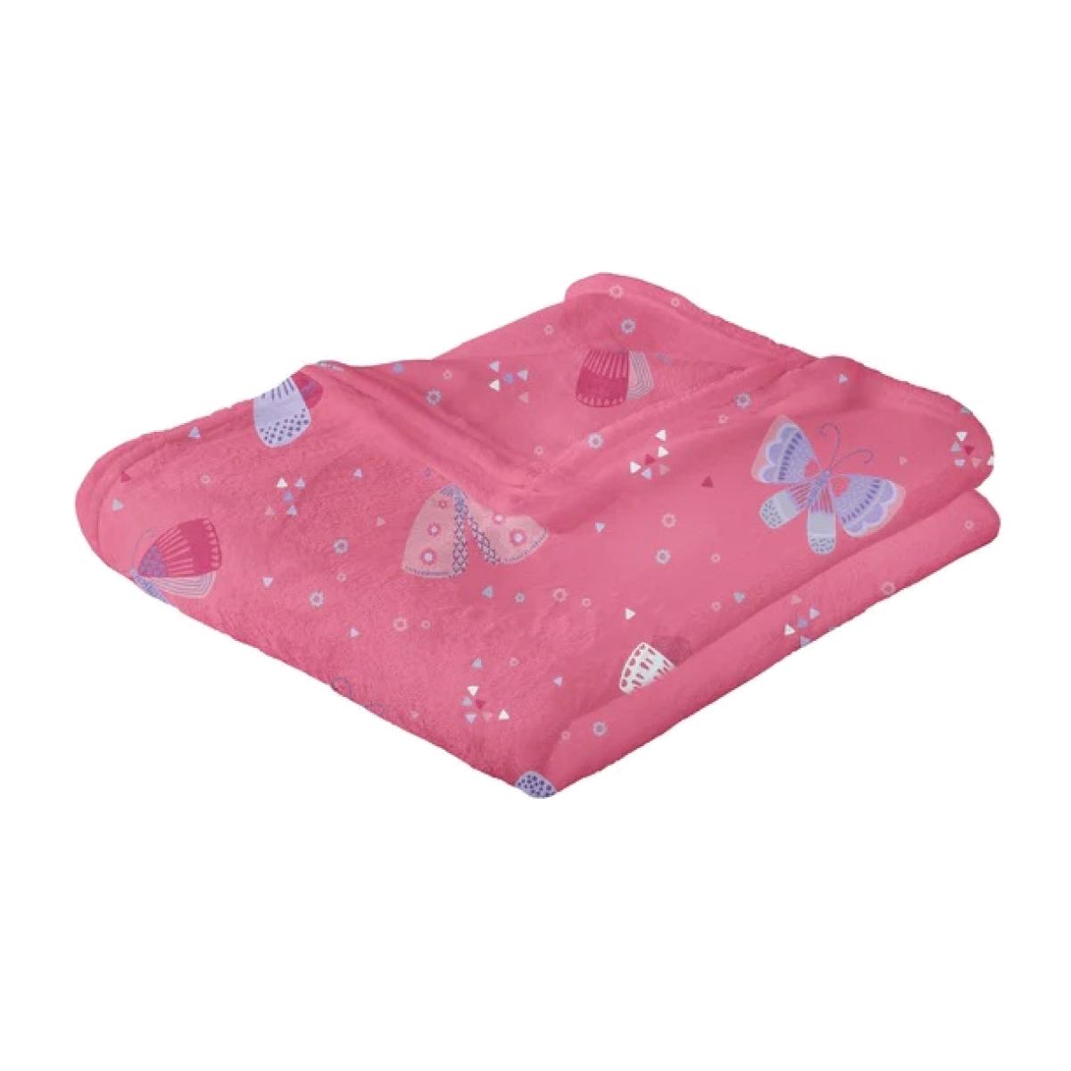 Bedlam Flutterby Butterfly Pink Throw, Fleece