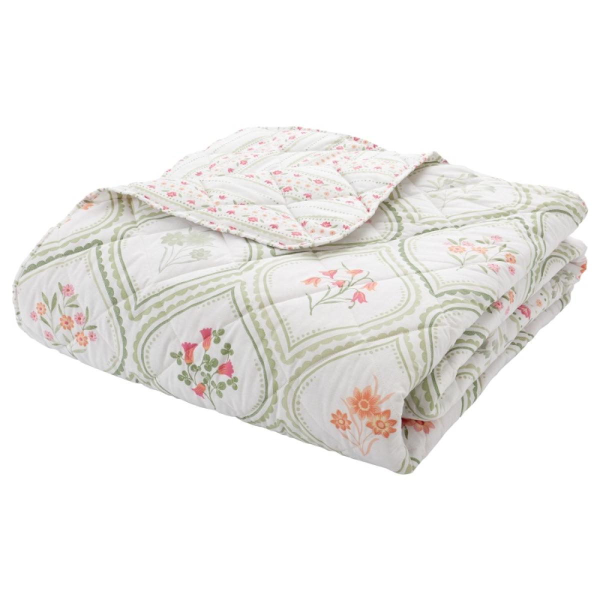 Catherine Lansfield Cameo Floral Bedspread 220x230cm In Green – image 4