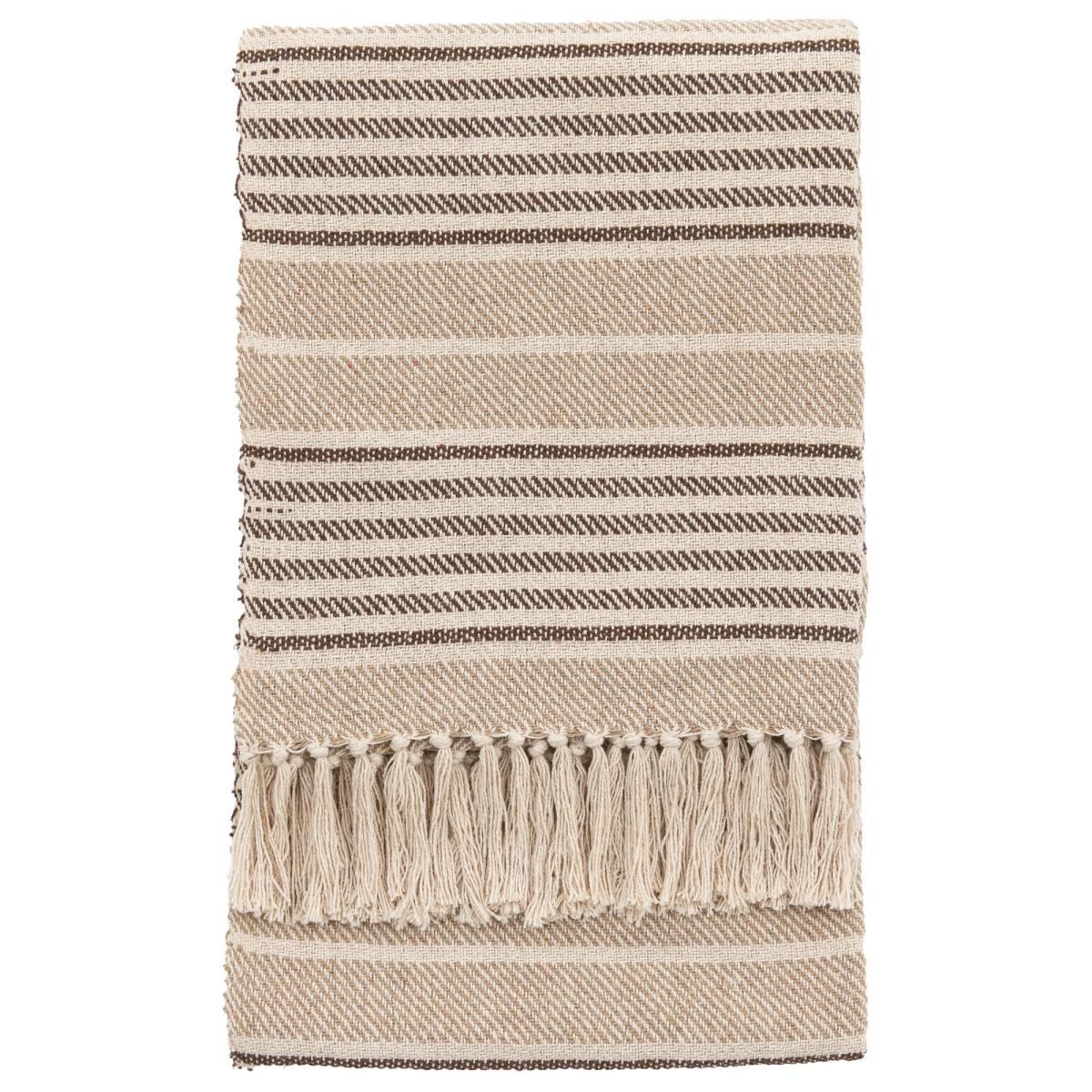 Kalamon Striped Throw 130x180cm - Natural In Brown – image 2
