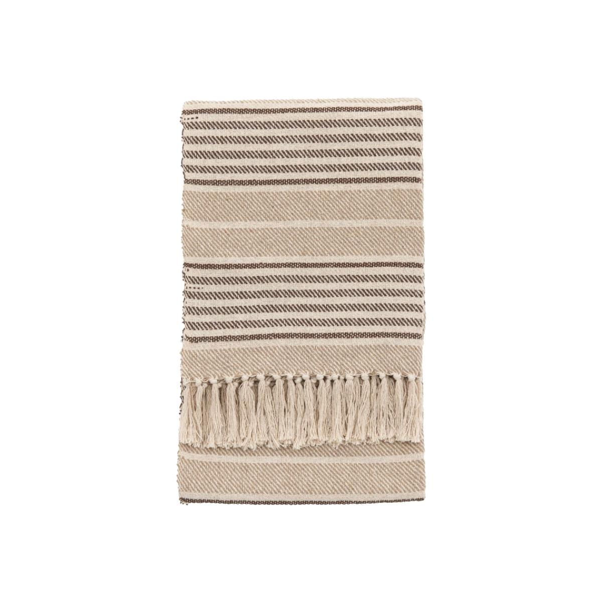 Kalamon Striped Throw 130x180cm - Natural In Brown – image 1