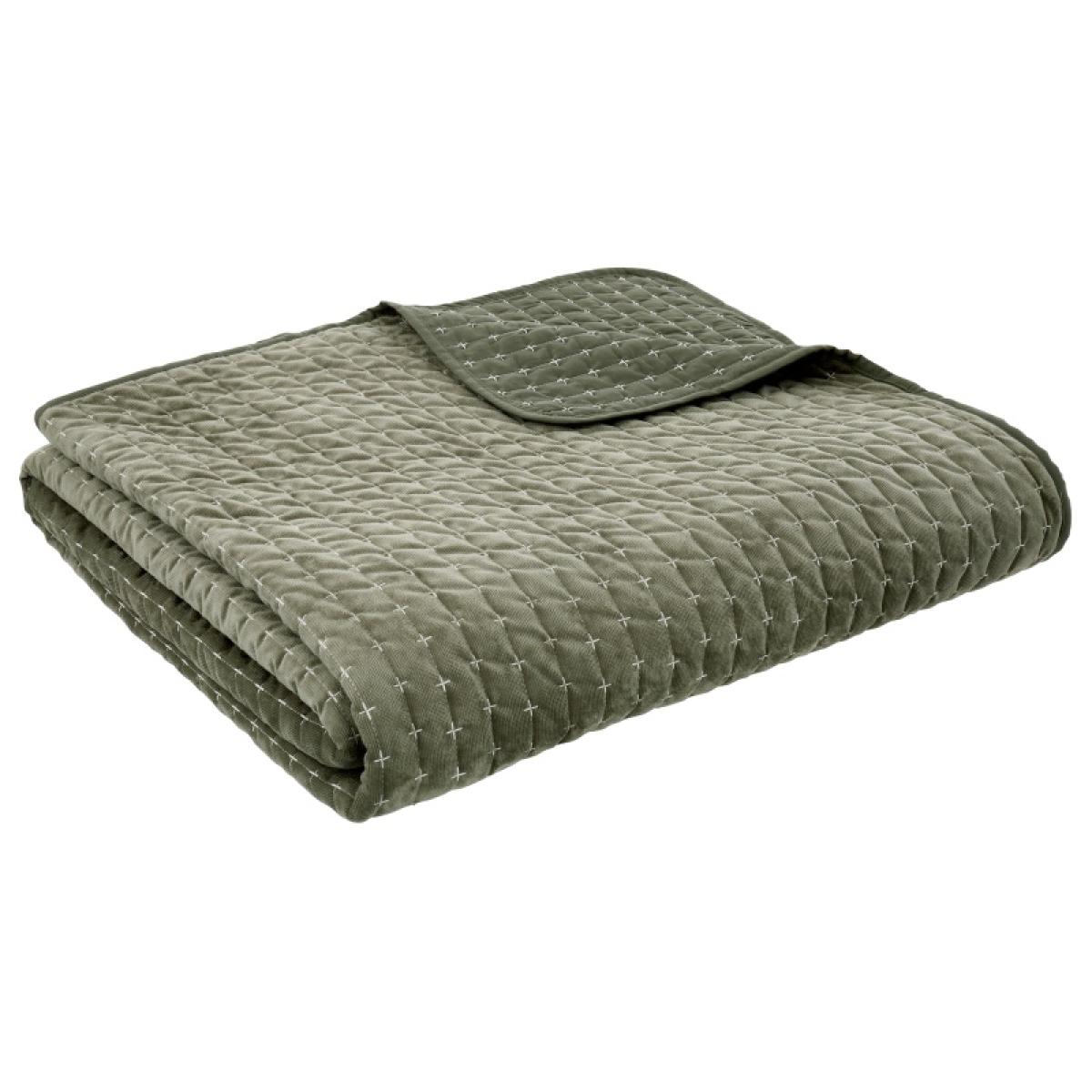 Bianca Attica Velvet Bedspread 240x260cm - Green – image 4