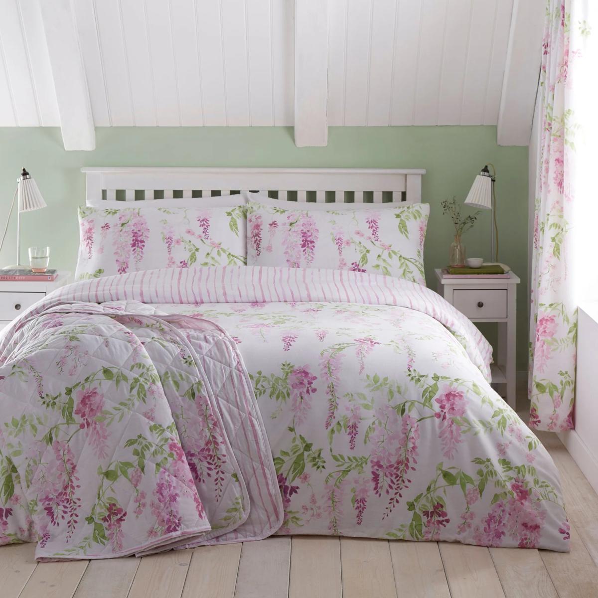 Dreams and Drapes Wisteria Bedspread 200x230cm In Pink – image 2