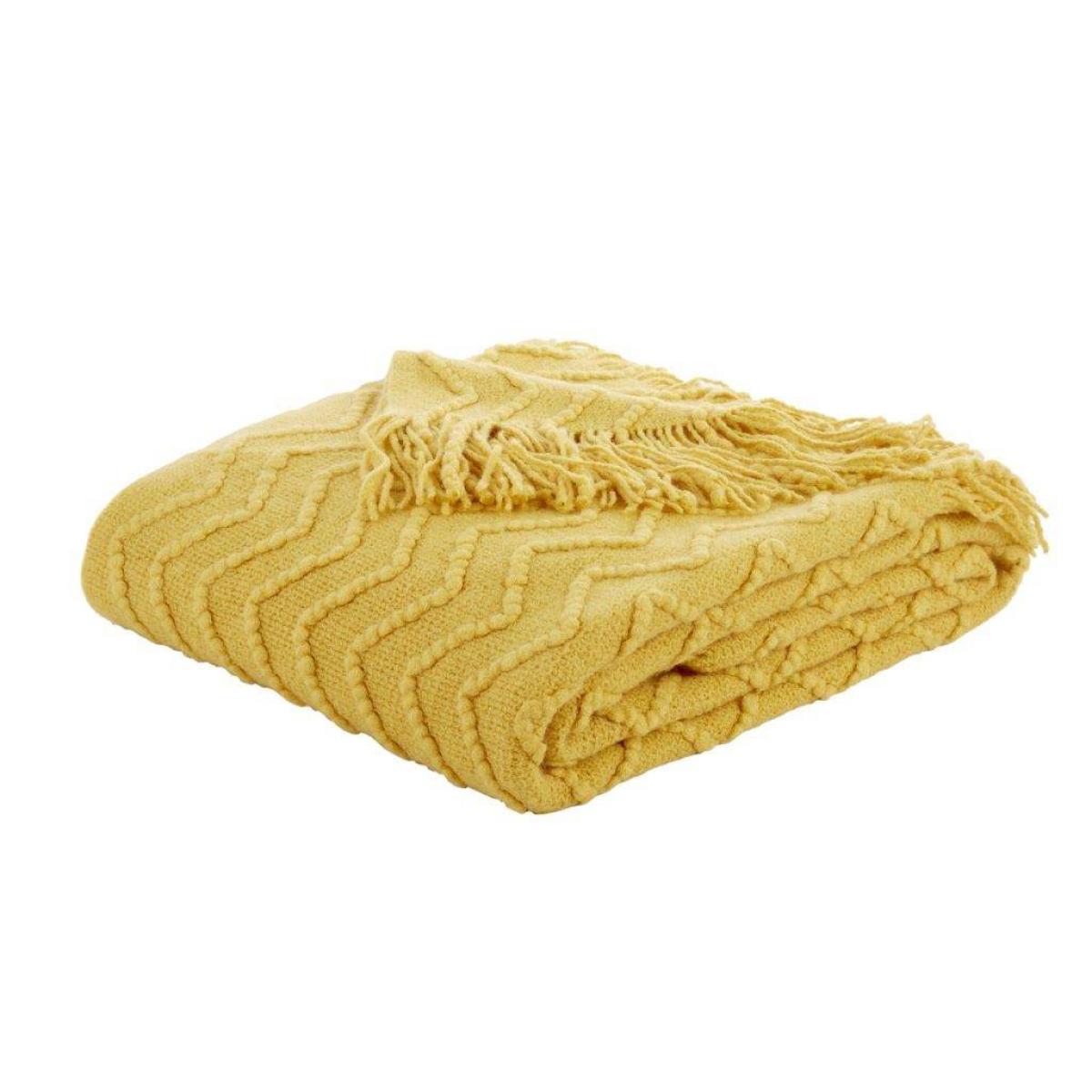 Catherine Lansfield Chevron Knit Throw Ochre – image 2