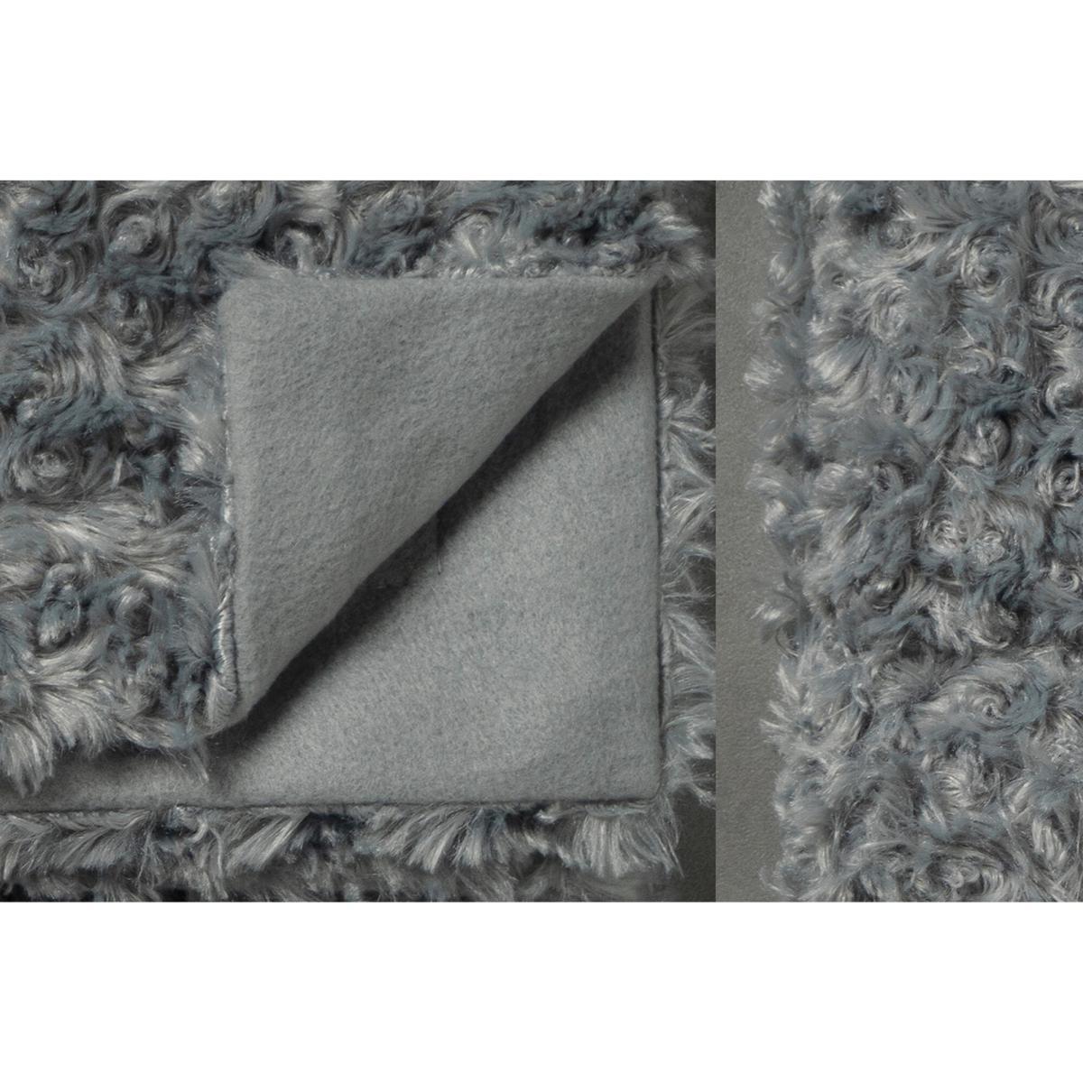 Yrsa Faux Fur Throw in Mid Grey – image 3
