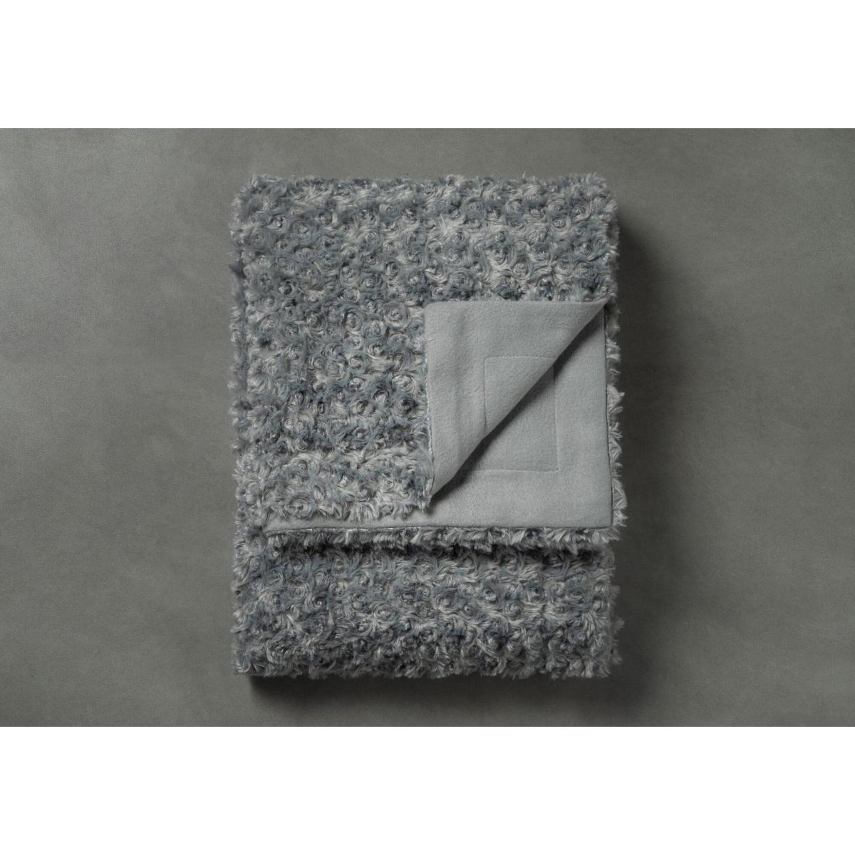 Yrsa Faux Fur Throw in Mid Grey – image 1