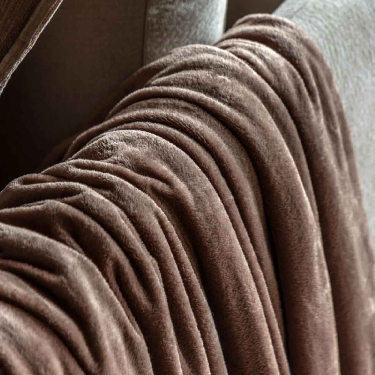 Comfort Flannel Fleece Throw in Mocha – image 6