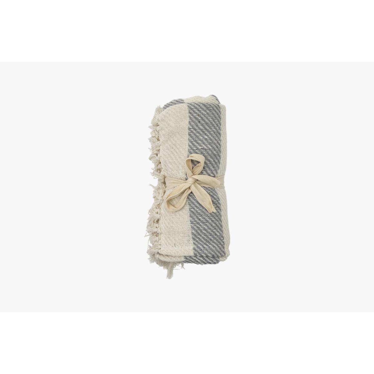 Nuzzler Stripe Throw in Grey – image 2