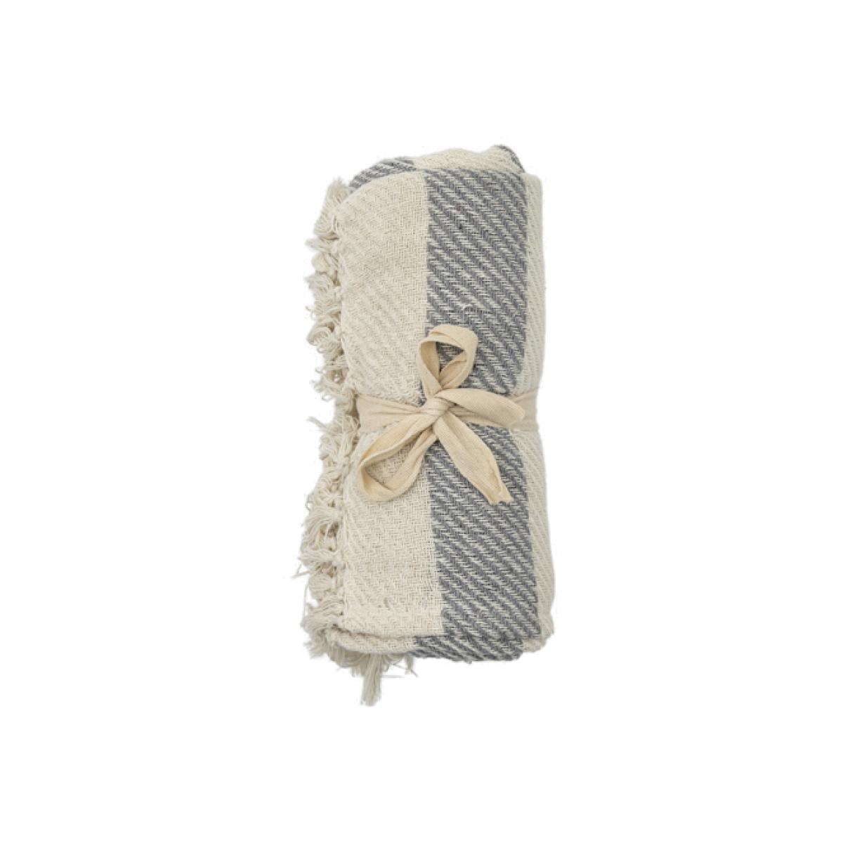 Nuzzler Stripe Throw in Grey – image 1