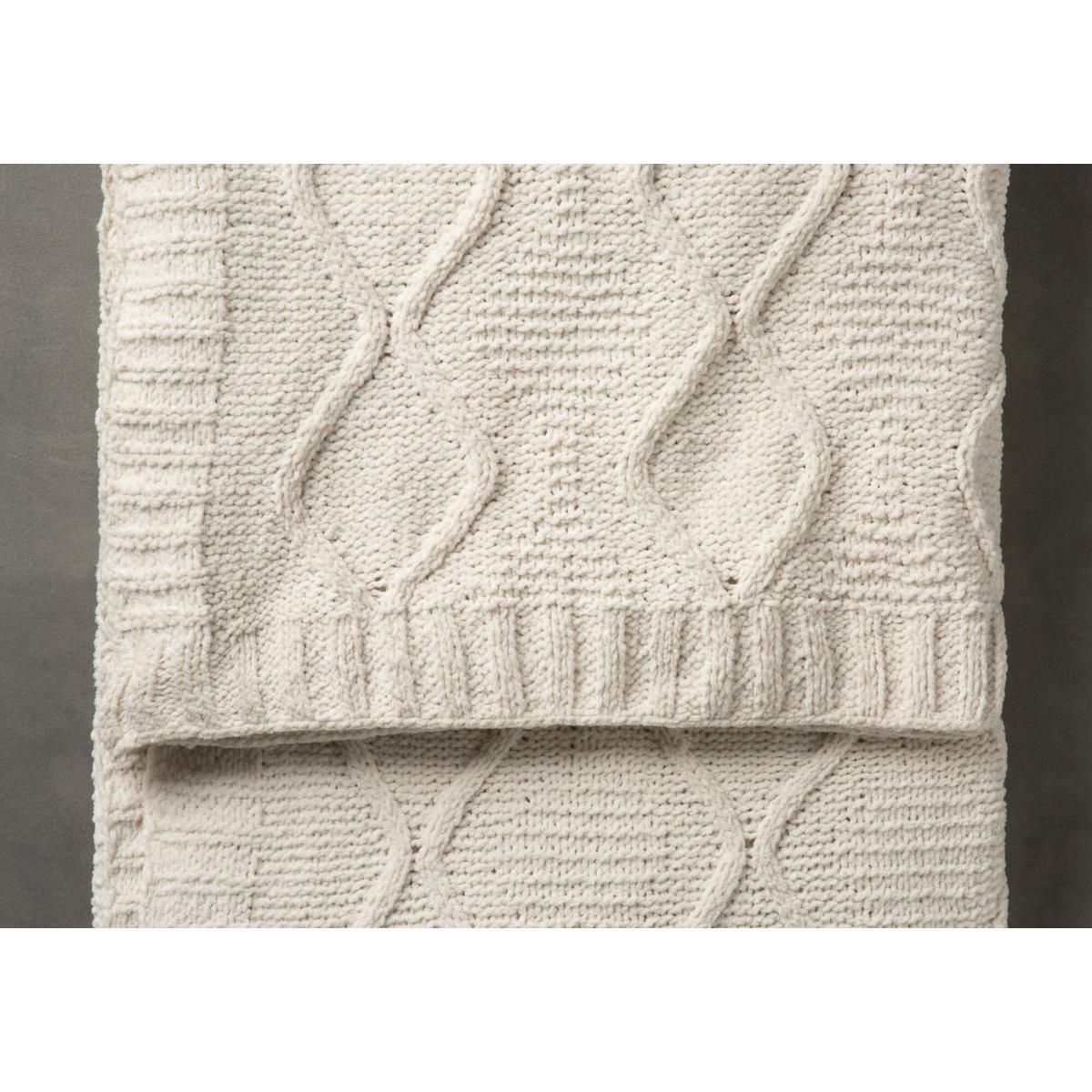 Sabino Cream Knit Throw – image 3