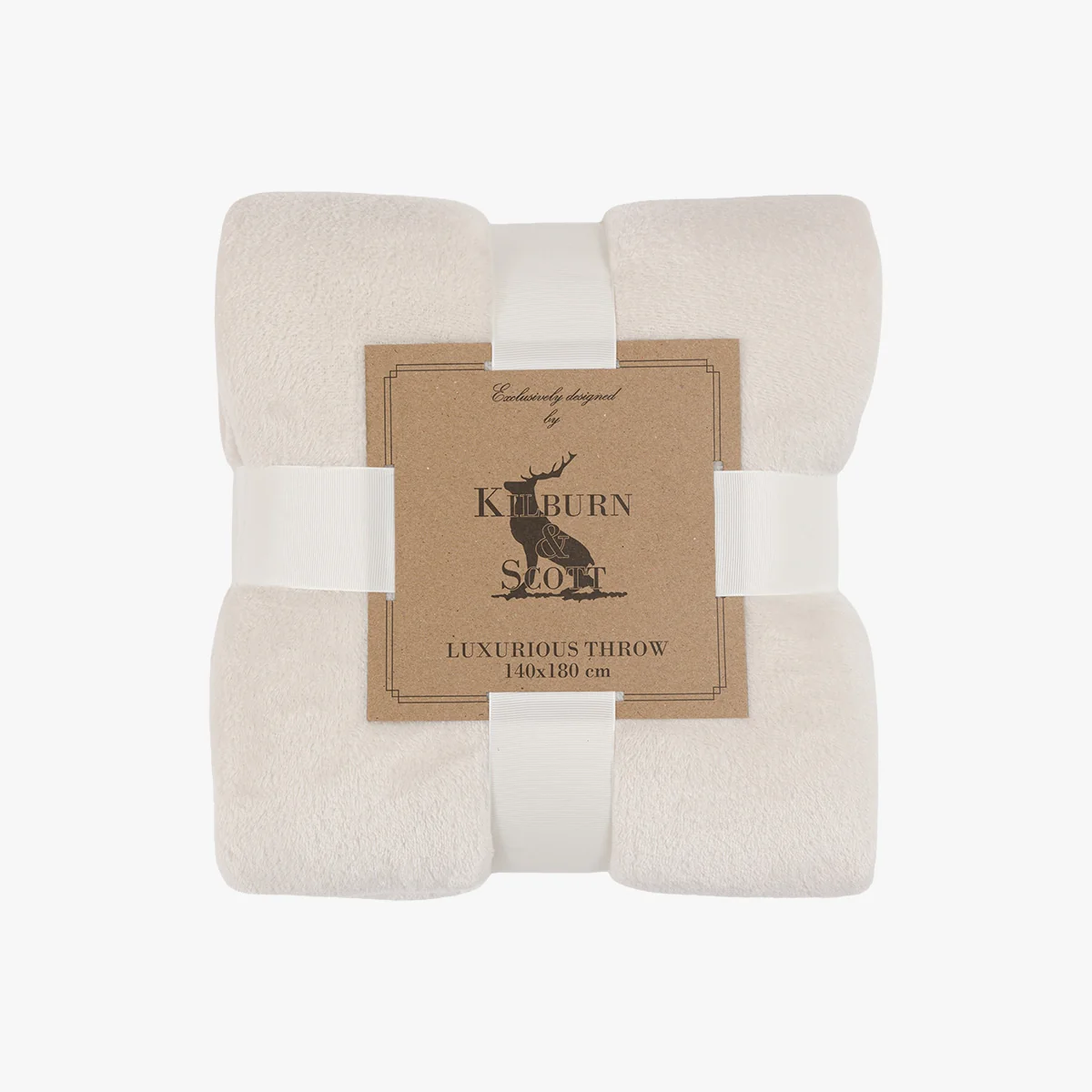 Comfort Flannel Fleece Throw in Ecru – image 2