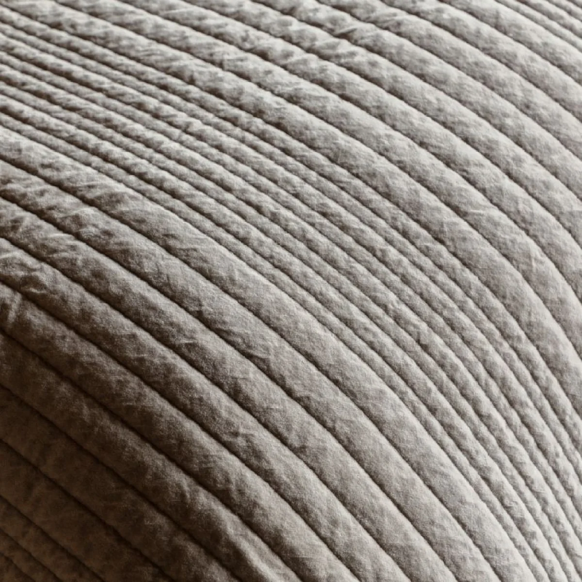 Solace Velvet Stitched Bedspread in Taupe – image 6