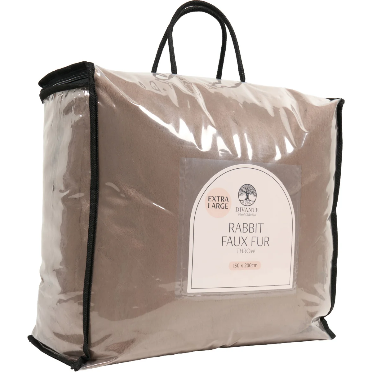 Extra Large Rabbit Faux Fur Throw - Mocha – image 2
