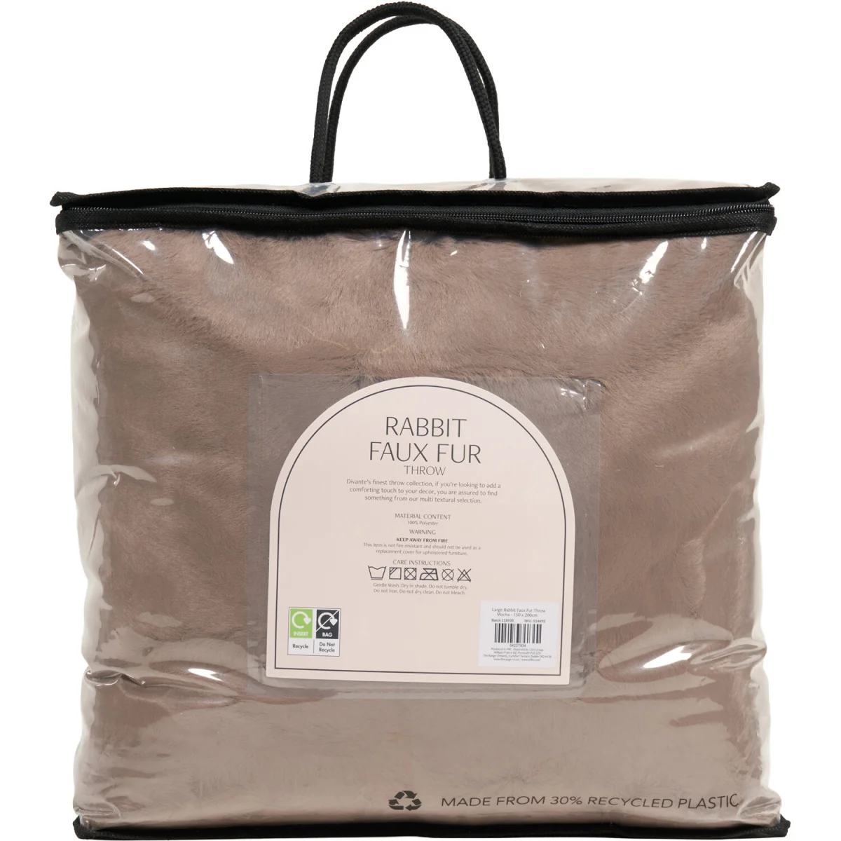 Extra Large Rabbit Faux Fur Throw - Mocha – image 3