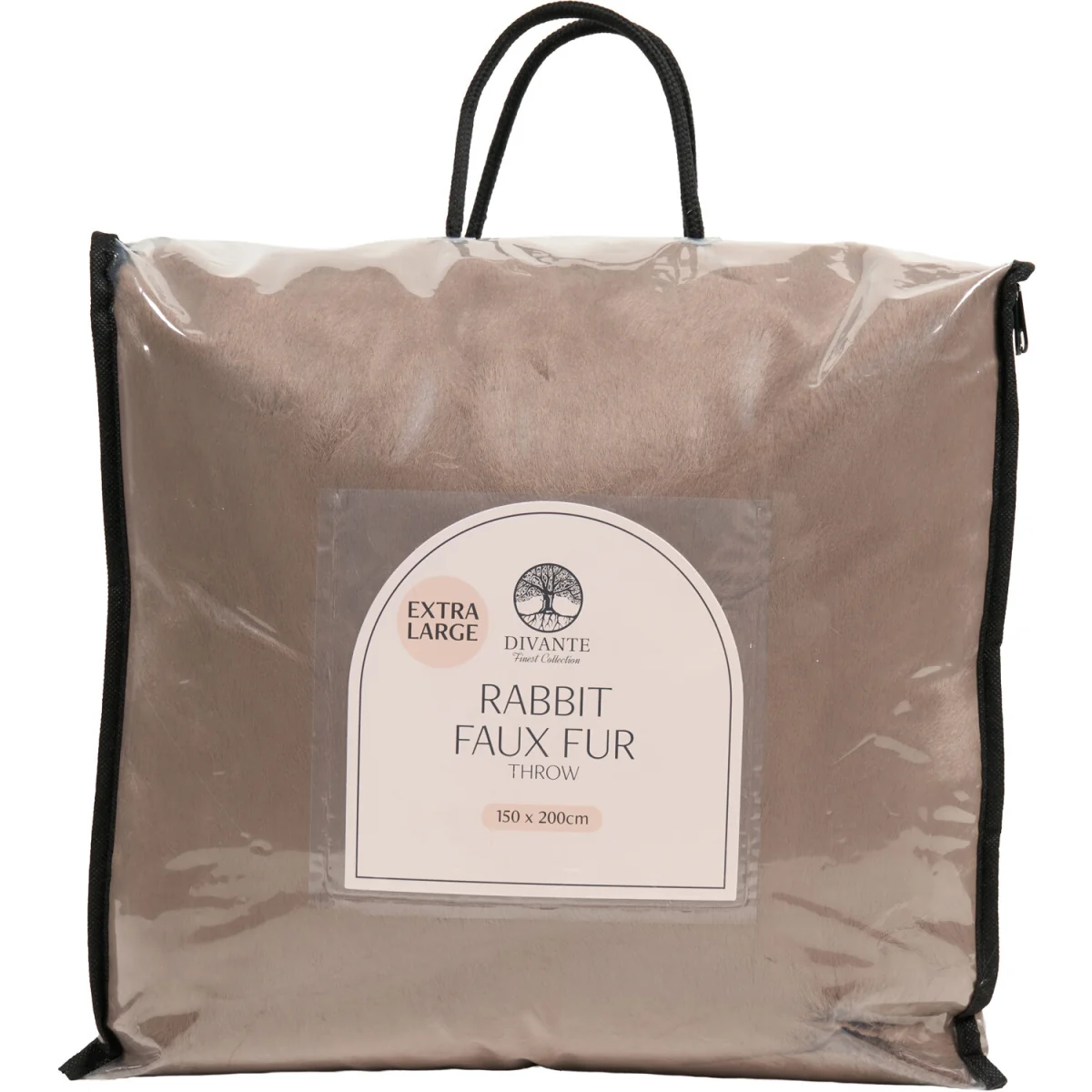 Extra Large Rabbit Faux Fur Throw - Mocha – image 7