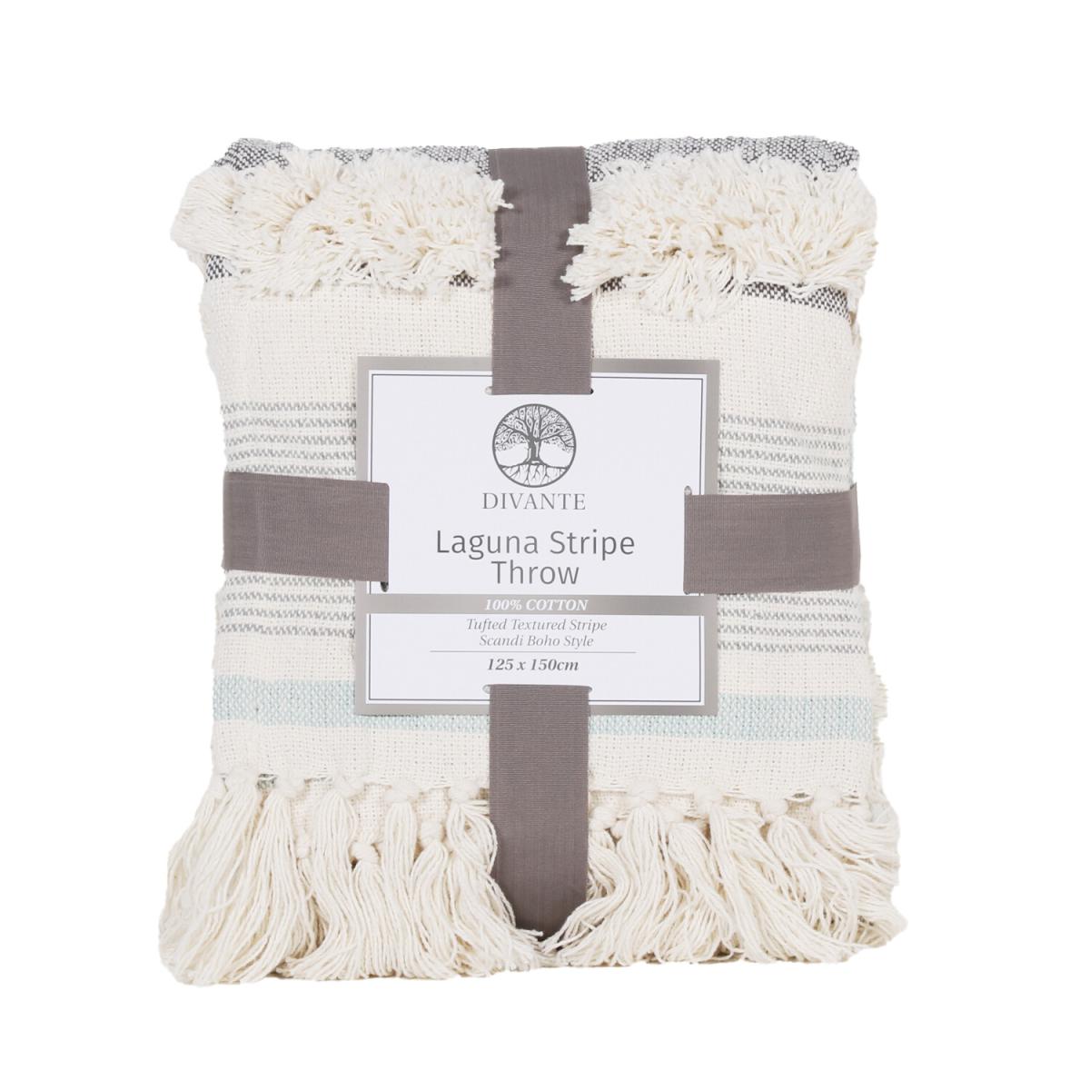 Laguna Tufted Stripe Woven Throw - Natural – image 2