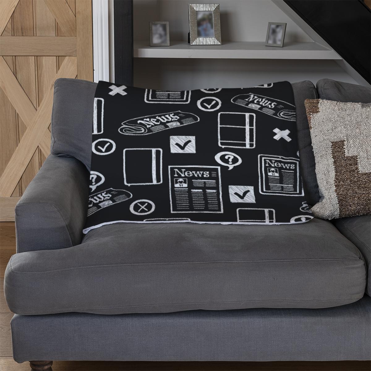 Press And Media Symbols Blanket - Black – image 3