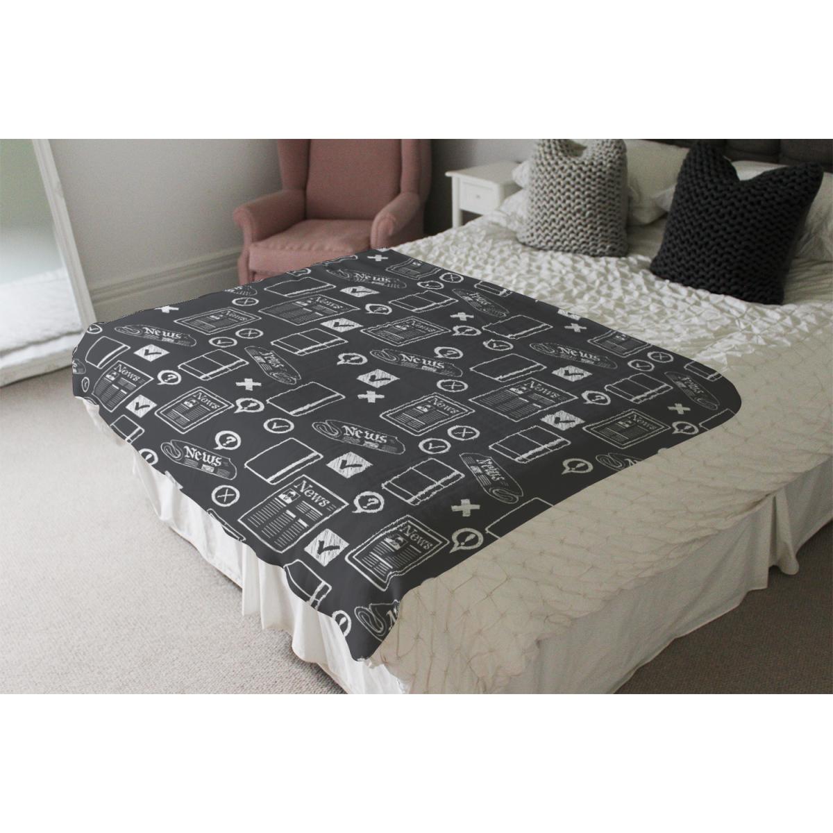 Press And Media Symbols Blanket - Black – image 4