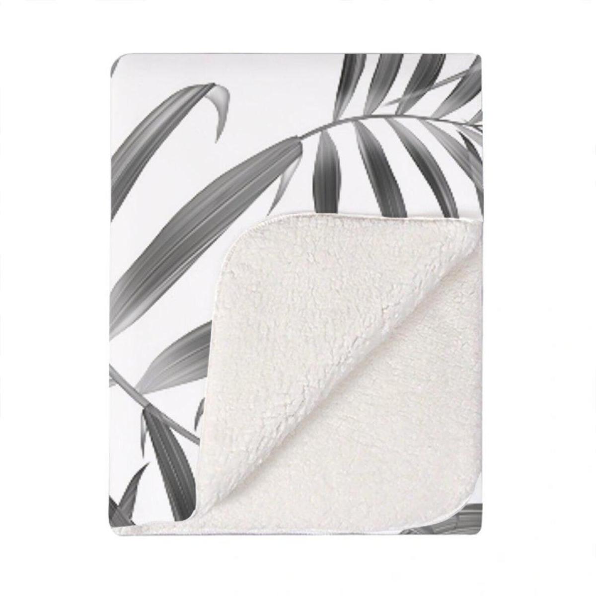 Hawaiian Style Palm Leaves Blanket - Grey – image 2