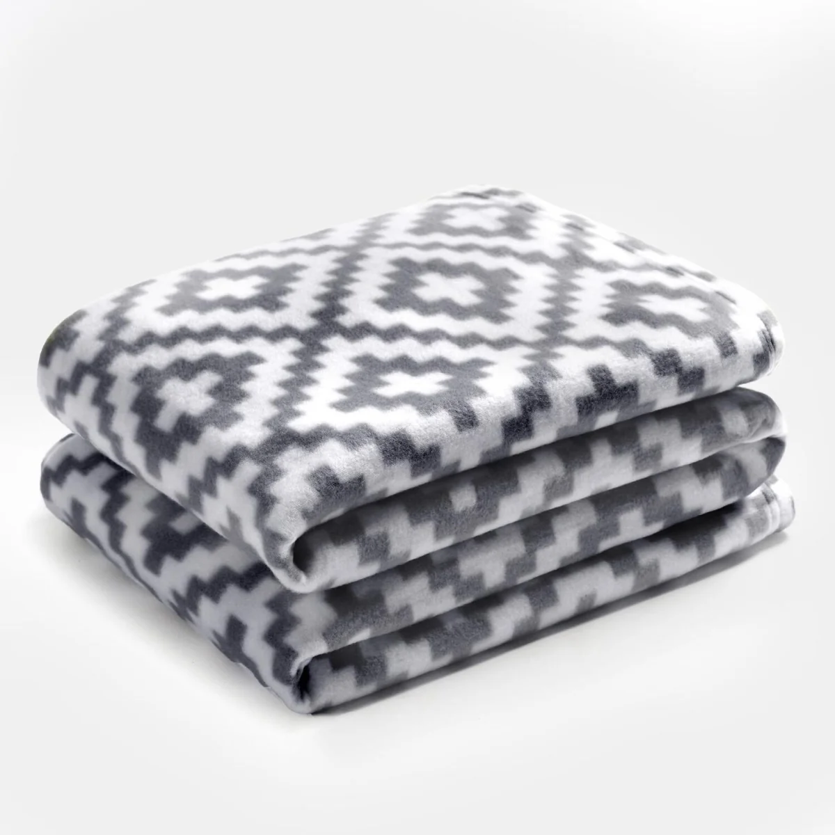 OHS Fleece Geometric Print Throw - Grey – image 3