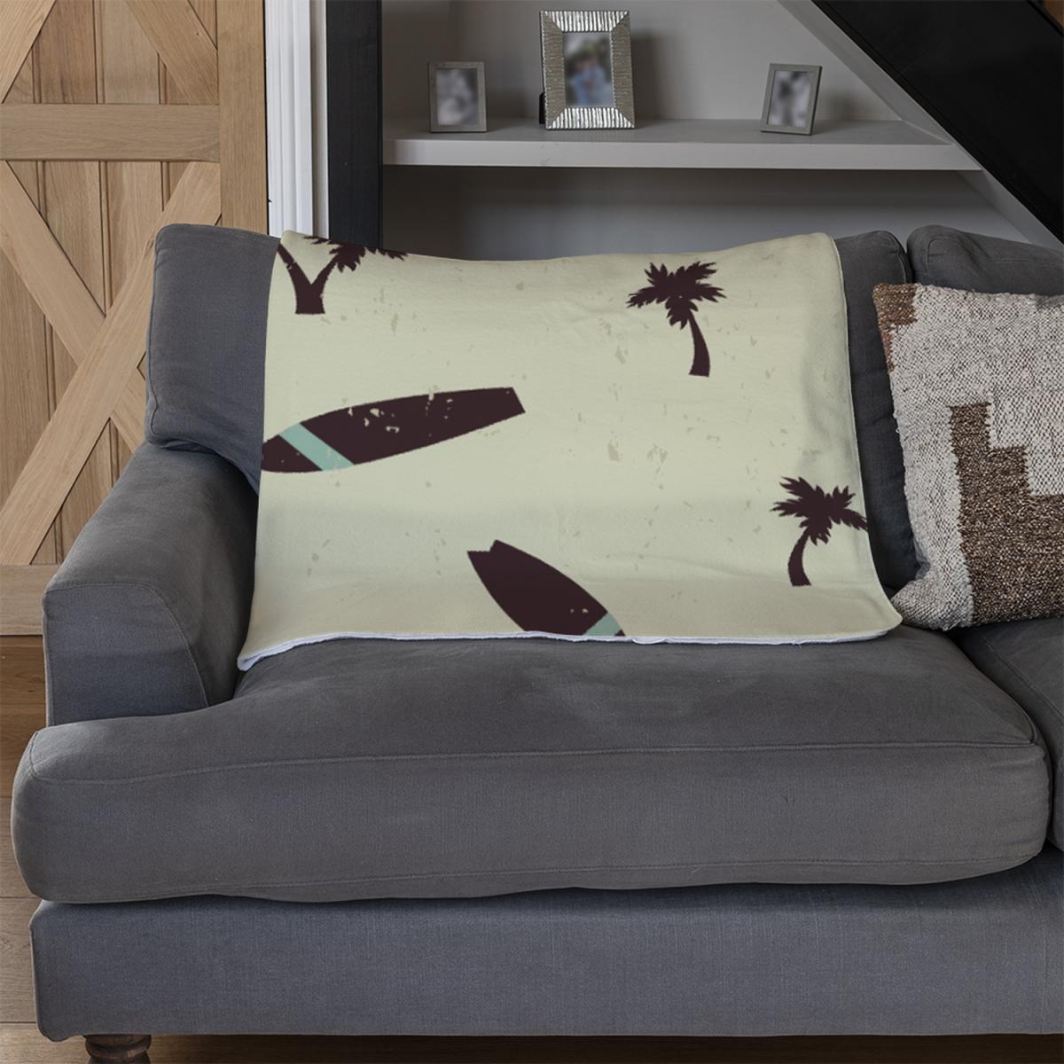Surf Board Palm Silhouettes Blanket - Yellow – image 2