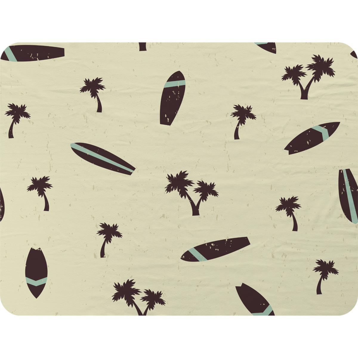Surf Board Palm Silhouettes Blanket - Yellow – image 1