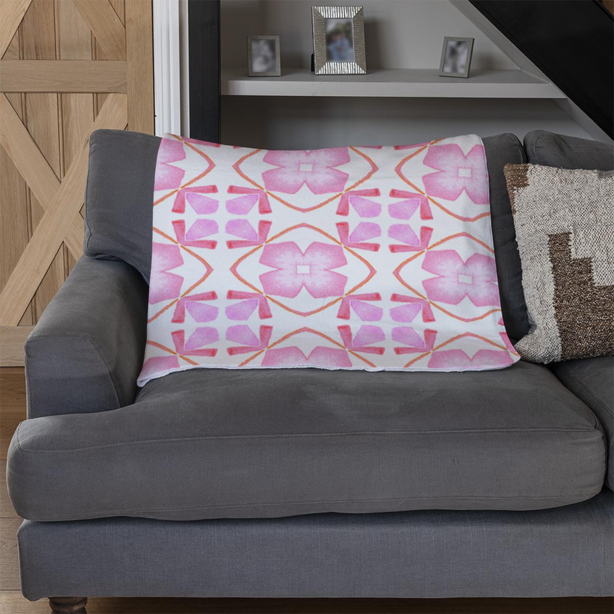 Orange Sublime Boho Chic Summer Design Blanket - Pink – image 3