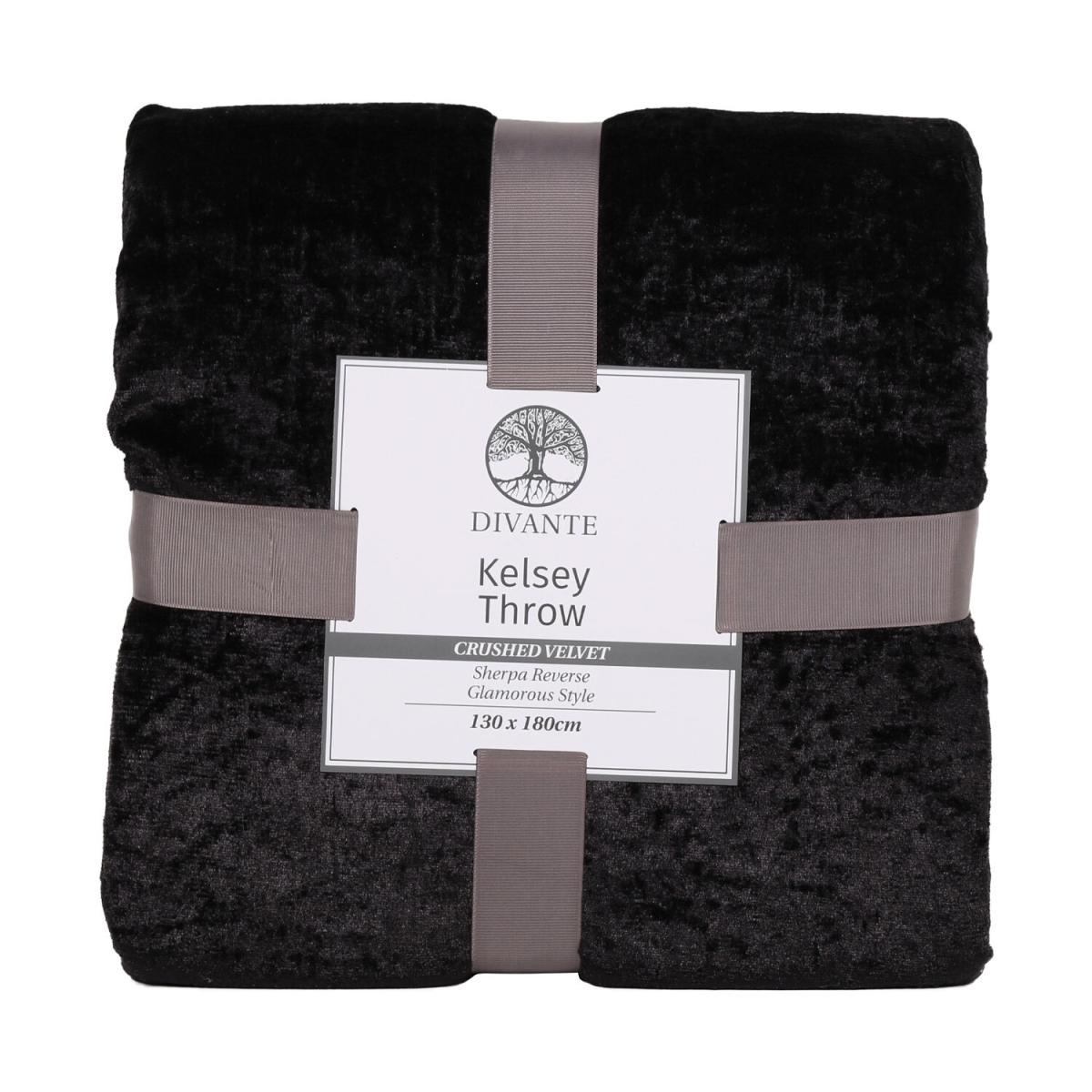 Kelsey Velvet Throw - Black – image 2