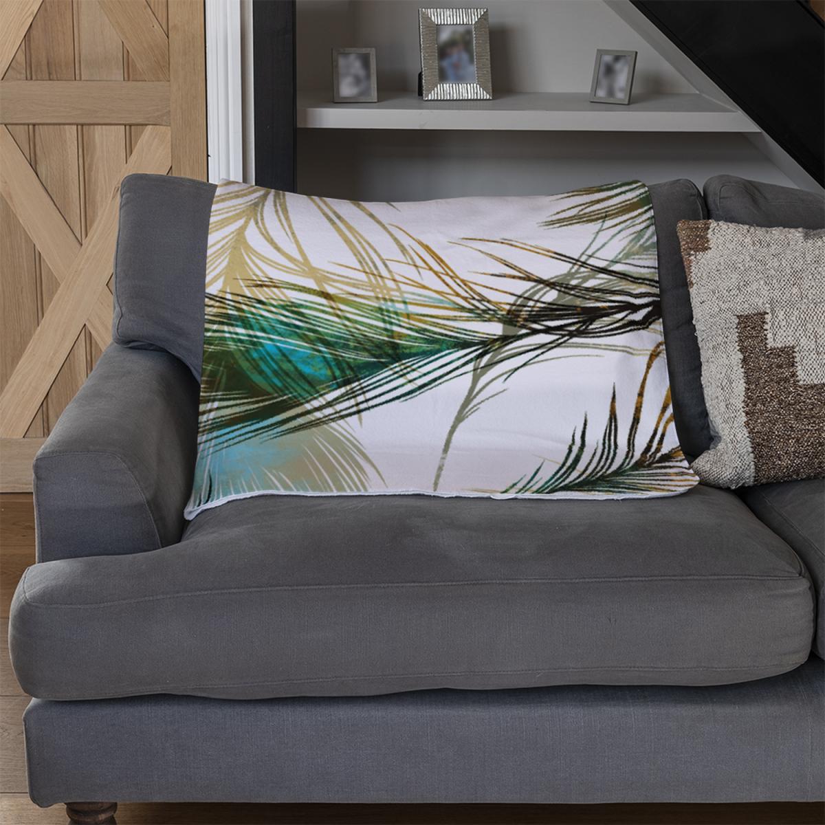 Imprints Peacock Feathers Blanket - Green – image 3