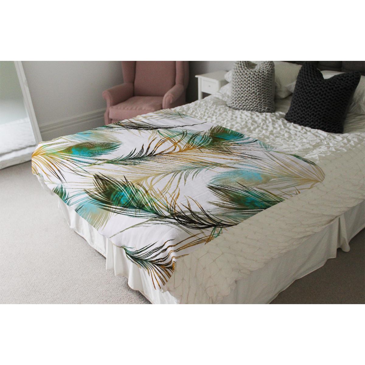 Imprints Peacock Feathers Blanket - Green – image 4