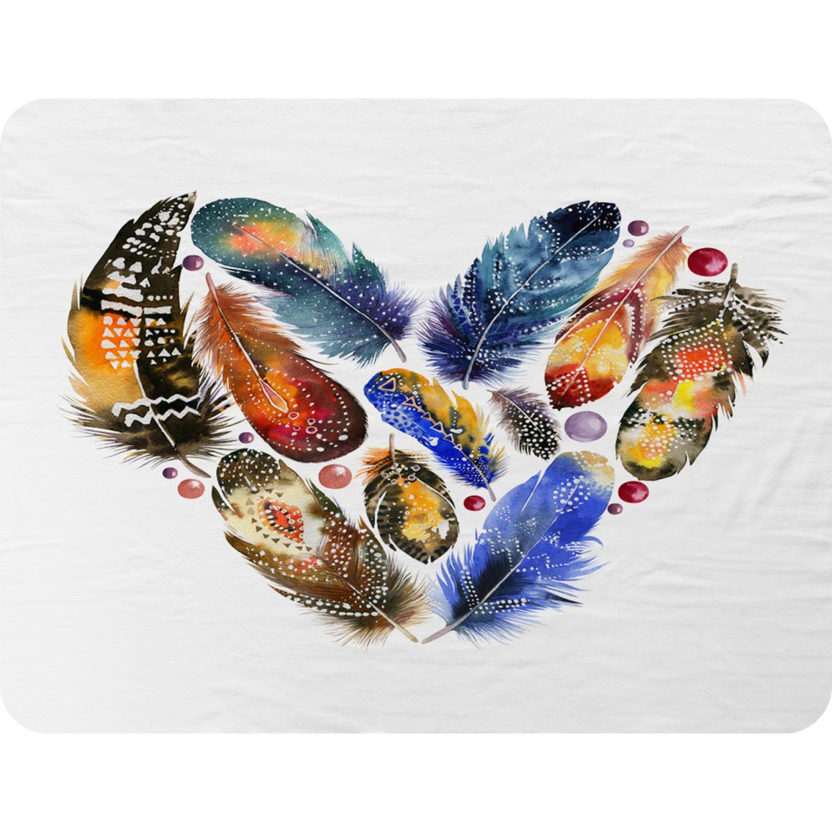 Boho Tribal Heart Blanket - Blue – image 2