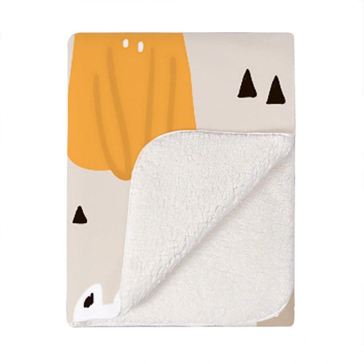 Hand Drawn Dogs Blanket - Orange – image 2