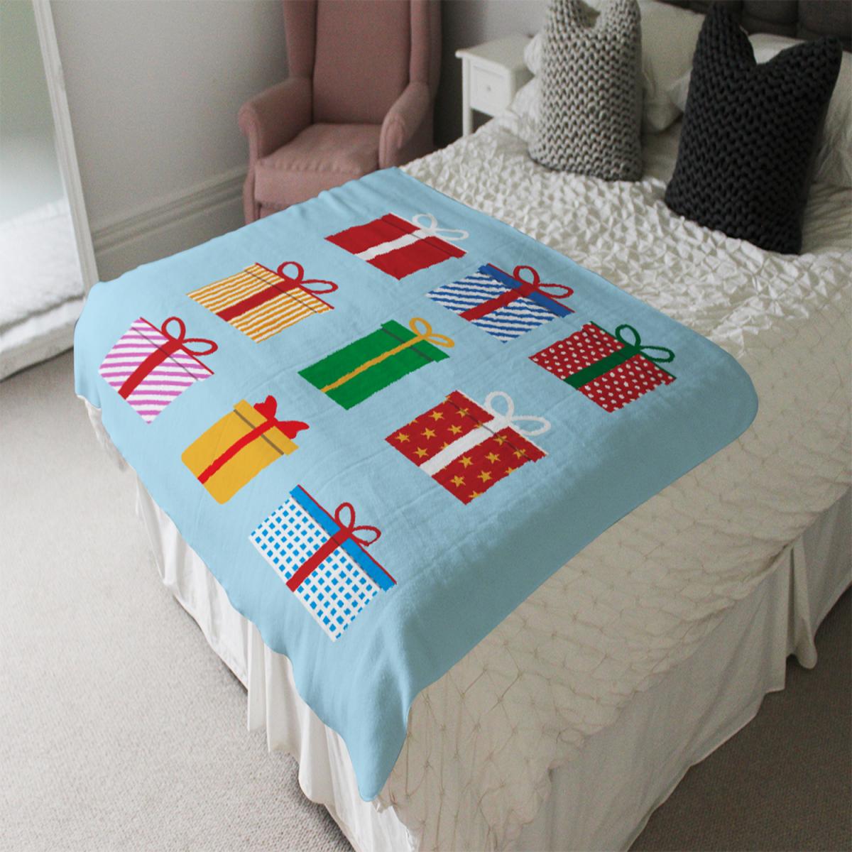 Gift Boxes Soft Blanket - Blue – image 1