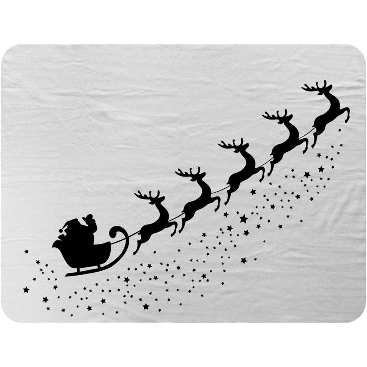 Santa Claus Flying Soft Blanket - White – image 2