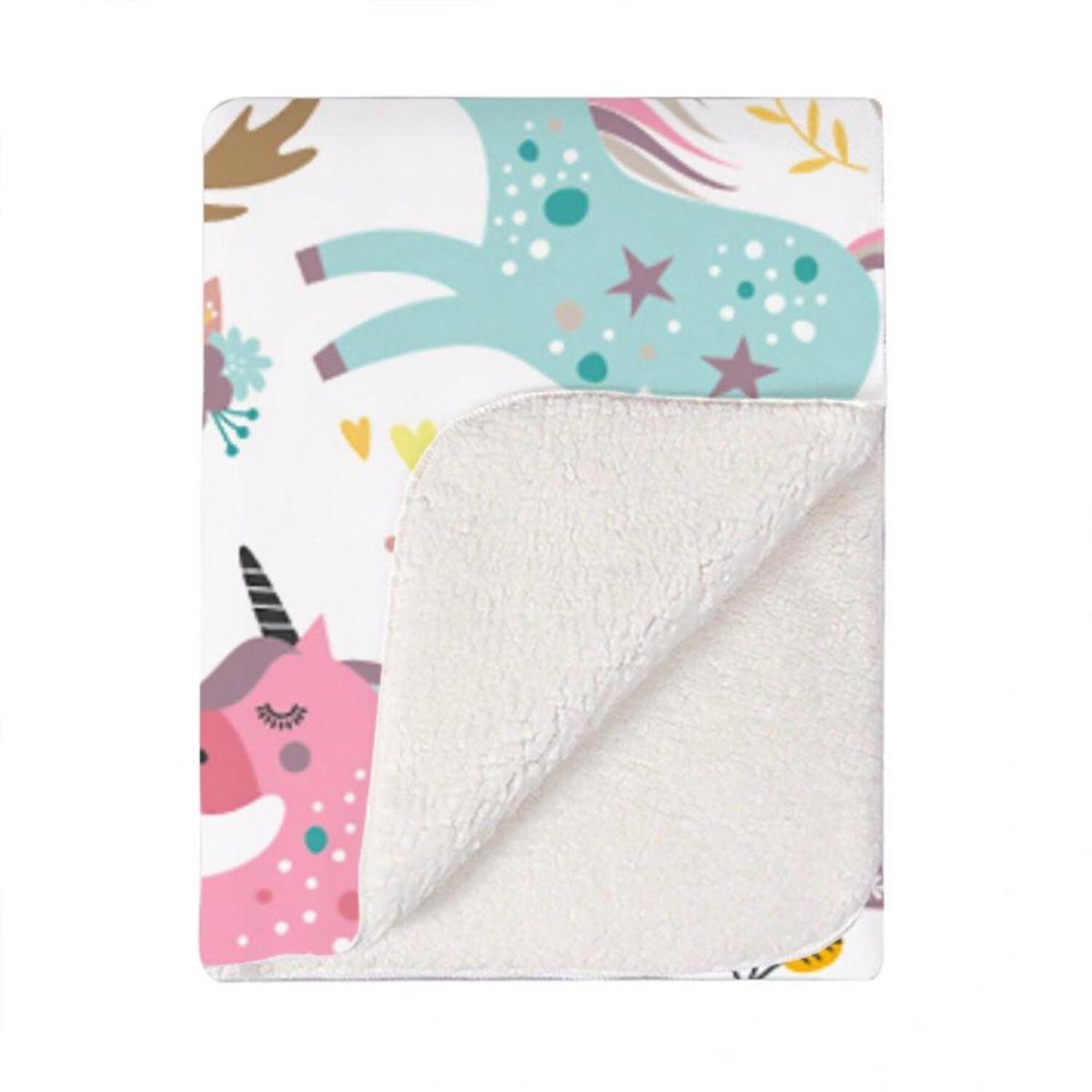 Unicorn And Rainbows Blanket - Blue – image 2