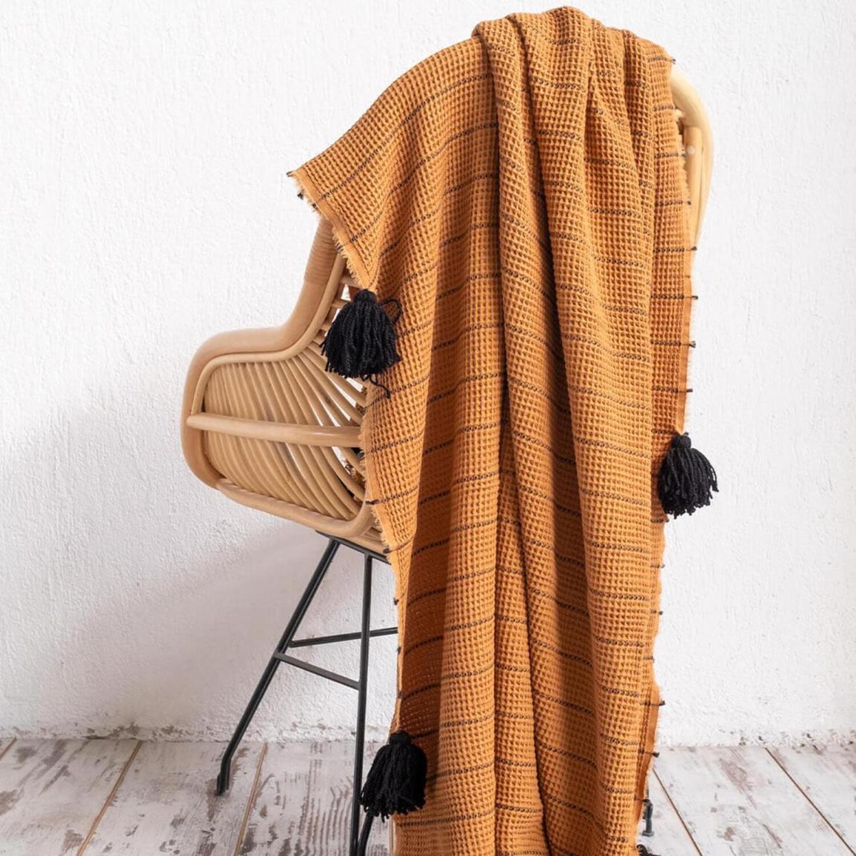 The Mia Buhur Series Throw - Camel And Black - Camel And Black – image 2
