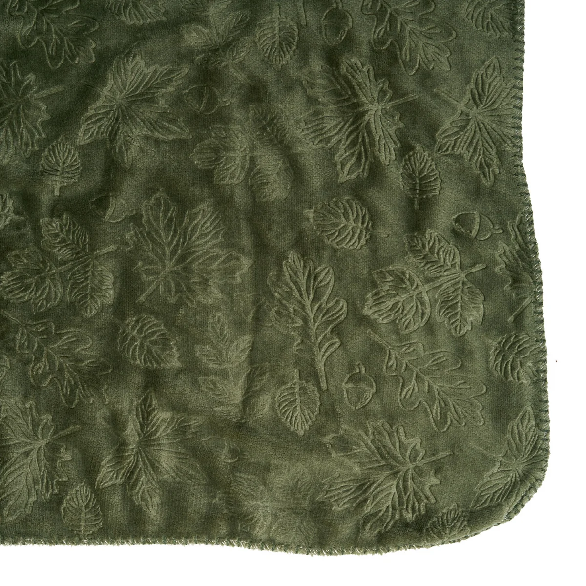 Embossed Autumn Leaf Throw - Olive – image 6
